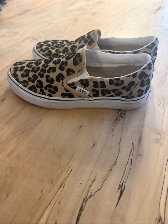 Vans Shoes - Vans Leopard Print Slip-On Sneakers in Tan and Black